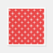 Midden-Eeuw Atomic Starbursts Patroon op rood Servet (Voorkant)