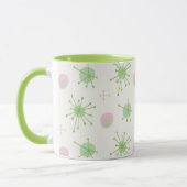 Midden eeuw Atomische Starburst Patroon Roze, Groe Mok (Links)