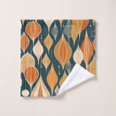 Midden eeuw atoomdruppels oker moderne retro bad handdoek (Wasdoekje)