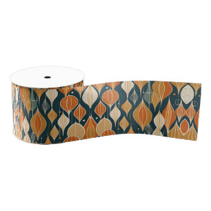 Midden eeuw atoomdruppels oker moderne retro grosgrain lint