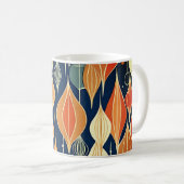 Midden eeuw atoomdruppels oker moderne retro koffiemok (Voorkant rechts)