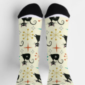 Midden-Eeuw Atoomkat met Starbursts Sokken (Top)