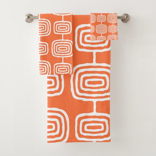 Midden-Eeuw Atoomringen Abstract Patroon Bad Handdoek (Insitu)