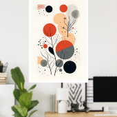 Midden-eeuw Bauhaus geometrische kunst Poster (Thuiskantoor)