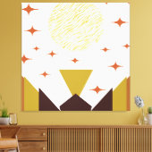 Midden eeuw bergachtig landschap canvas afdruk (Insitu (Woonkamer))