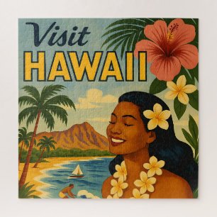 Midden eeuw bezoek Hawaii toerisme kunst Legpuzzel