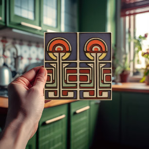 Midden-eeuw Bloemsymmetrie Arts Crafts Movement Tegeltje