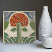 Midden-eeuw Bloemsymmetrie Arts Crafts Movement Tegeltje