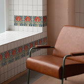 Midden-eeuw Bloemsymmetrie Arts Crafts Movement Tegeltje