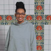 Midden-eeuw Bloemsymmetrie Arts Crafts Movement Tegeltje