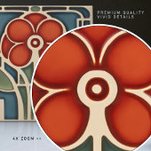 Midden-eeuw Bloemsymmetrie Arts Crafts Movement Tegeltje