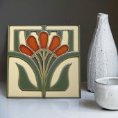 Midden-eeuw Bloemsymmetrie Arts Crafts Movement Tegeltje