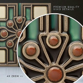 Midden-eeuw Bloemsymmetrie Arts Crafts Movement Tegeltje