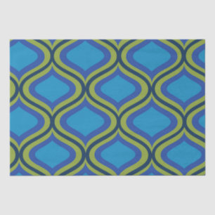  midden eeuw geel blauw ogee patroon tissuepapier