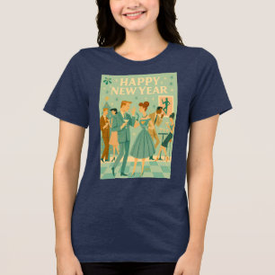 Midden eeuw gelukkig nieuwjaar De Martini Dans Tri-Blend Shirt