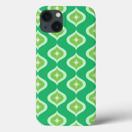 Midden eeuw Green Ogee geometrische kerst iPhone 13 Hoesje