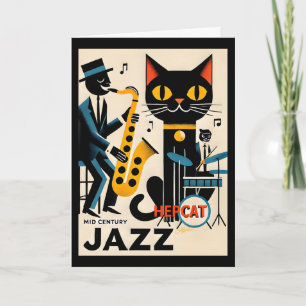Midden eeuw jazz tijdperk HepCat Zwarte Kat Kaart