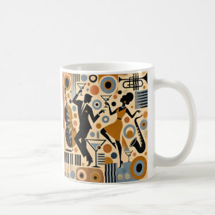 Midden Eeuw Jazz Tijdperk Minimalistische Kunst Ma Koffiemok