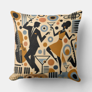 Midden Eeuw Jazz Tijdperk Minimalistische Kunst Ma Kussen