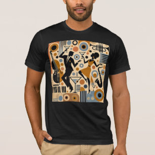 Midden Eeuw Jazz Tijdperk Minimalistische Kunst Ma T-shirt