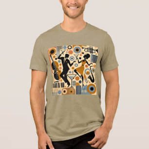 Midden Eeuw Jazz Tijdperk Minimalistische Kunst Ma Tri-Blend Shirt