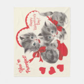 Midden eeuw je bent Purrrfect Valentijnsdag Kitten Fleece Deken (Voorkant)