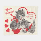 Midden eeuw je bent Purrrfect Valentijnsdag Kitten Fleece Deken (Voorkant (Horizontaal))