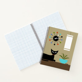 Midden eeuw kat met bal kat notitieboek