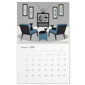 Midden-Eeuw Katten Kijken TV Kalender (Jan 2026)