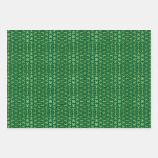 Midden eeuw kerstbomen groen en rood inpakpapier vel (Voorkant 2)