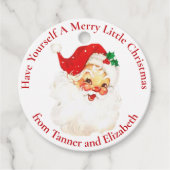 Midden-Eeuw Kerstman Custom Bedankjes Labels (Voorkant)