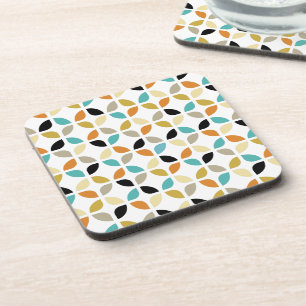 Midden eeuw kleurrijke cirkels geometrisch patroon bier onderzetter