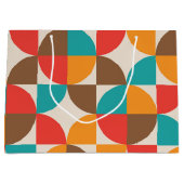 Midden eeuw Kleurrijke halve cirkels patroon Groot Cadeauzakje (Voorkant)