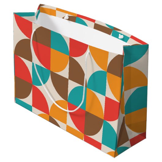 Midden eeuw Kleurrijke halve cirkels patroon Groot Cadeauzakje (Achterkant Gekanteld)