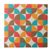 Midden eeuw Kleurrijke halve cirkels patroon Tegeltje (Voorkant)