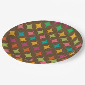 Midden eeuw Kleurrijke Retro Starbursts patroon Papieren Bordje (Gekanteld)