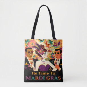 Midden eeuw Mardi Gras Cocktail Party Draagtas