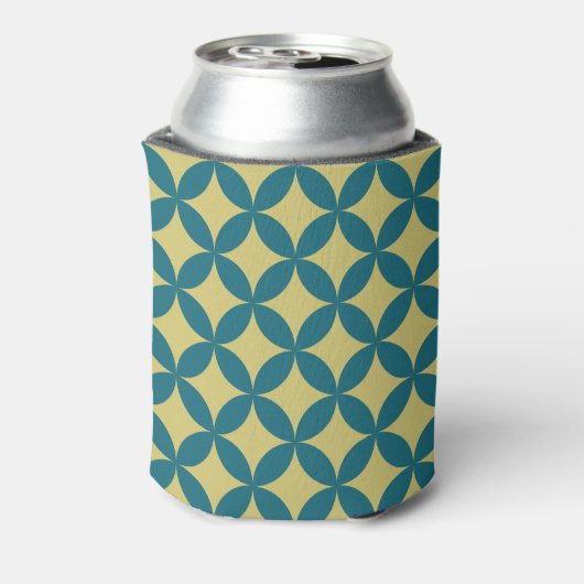 Midden-eeuw mod geometrische retro bruiloft blikjeskoeler (Blikje Achterkant)