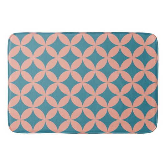Midden-eeuw mod geometrische retro moderne blauwe  badmat (Voorkant)