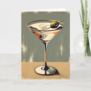 Midden Eeuw Modern 1 Olijf Martini Schilderij Kaart