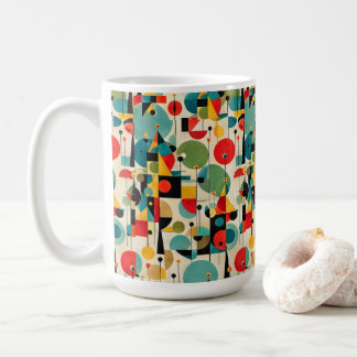 Midden Eeuw Modern Abstract Object Retro Geometris Koffiemok