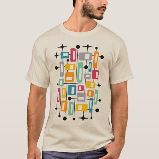 Midden-Eeuw Modern Atomic Abstract T-shirt (Voorkant)