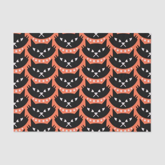 Midden-Eeuw Modern Atomic Cat Pattern Tissuepapier (Voorkant)
