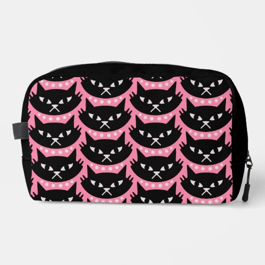 Midden-Eeuw Modern Atomic Cat Pattern Toilettasje (Voorkant)