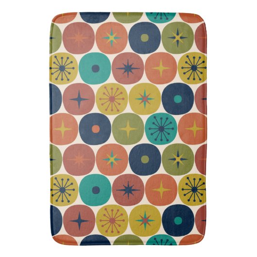 Midden eeuw Modern Atomic Future Retro Patroon Badmat (Voorkant Verticaal)