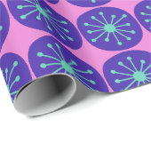 Midden-Eeuw Modern Atomic Stippen Bold Retro Patte Cadeaupapier (Rol Hoek)