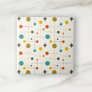 Midden eeuw Modern Atoomgeometrisch Patroon Tegeltje