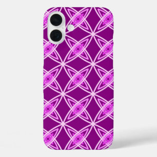 Midden eeuw modern atoomprint - Amethist paars iPhone 16 Plus Hoesje