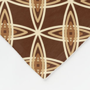 Midden eeuw modern atoomprint - chocoladebruin fleece deken
