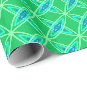 Midden eeuw modern atoomprint - jade groen cadeaupapier